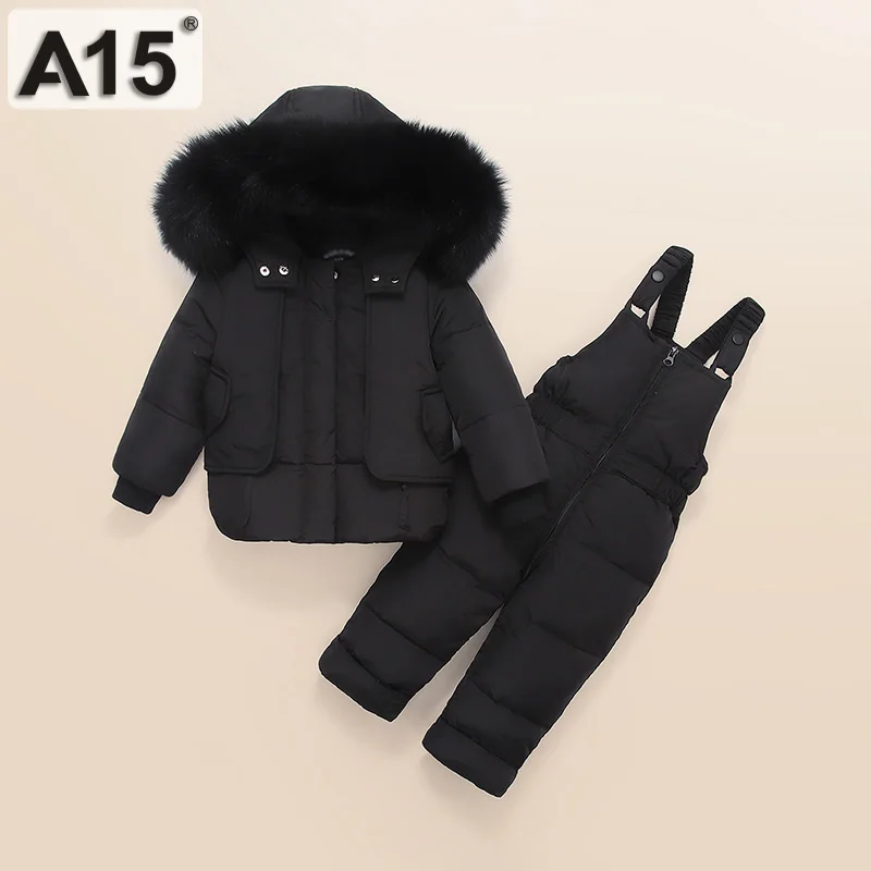 k38- X-901Black A15 зимняя куртка для маленьких мальчиков комплект со съемной шапочкой и штанами для детей 12 месяцев, Размер От 2 до 3 лет, детская одежда для девочек, пальто - Цвет: k38- X-901Black