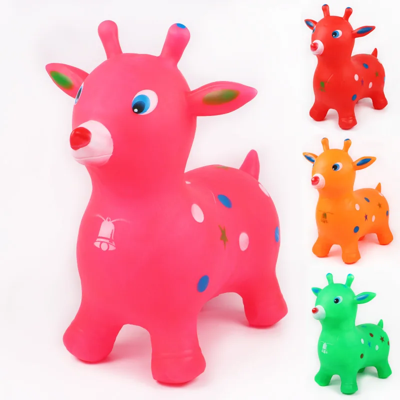 

Manufacturers Direct Selling CHILDREN'S Toy Thick Explosion-Proof Inflatable PVC Material Jumping Horse Cartoon Deer Educational