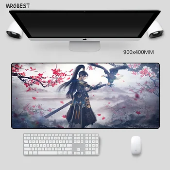 

MRGBES Mouse Pad XXL Notebook Mice Mat with Anime Cartoon Hansome Girl Photo Nature Rubber Locked Edge for DOTA LOLCSGO Games
