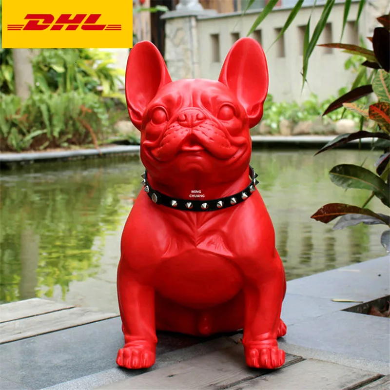 10 "Милая статуя щенка Французский бульдог бюст творческий домашний декор полная длина портрет компаньон собака FRP фигурка игрушка 25 см V823