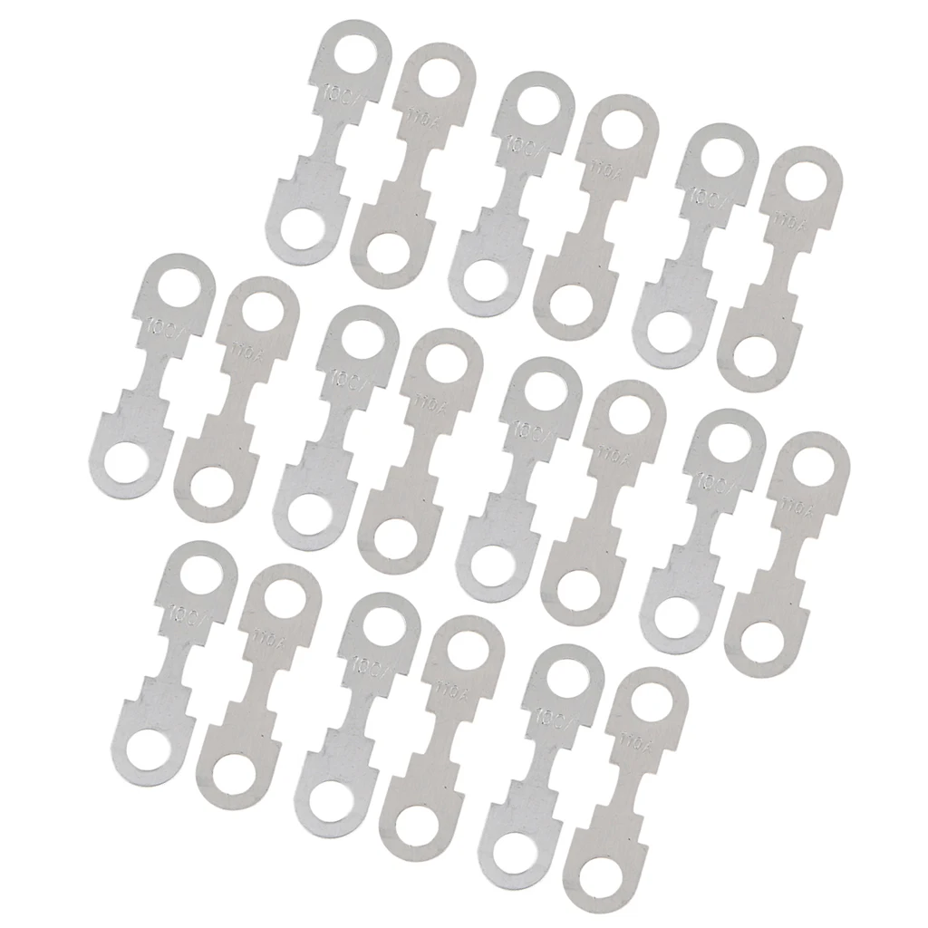 20 Pieces Car Flat Metal Fuse Strip For VW Audi SEAT Skoda Ford - 100A 110A