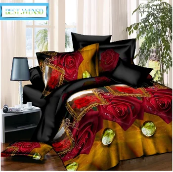 

BEST.WENSD Wedding presens Popular bedding bed linen+duvet cover +pillowcases Four sets of home textiles luxury comforter cover