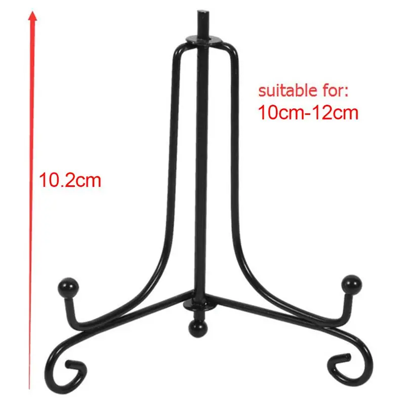 

(4 pack)Iron Display Stand, Black Iron Easel Plate Display Photo Holder Stand, Displays Picture Frames, Cookbooks, Decorative Pl