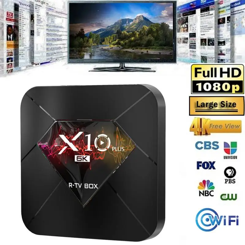 X10 Plus Smart TV BOX Android 9 0 Allwinner H6 4 Гб Ram 32 ГБ Rom IP телеприставка 6K USB 3 HDR H.265 медиаплеер Box |
