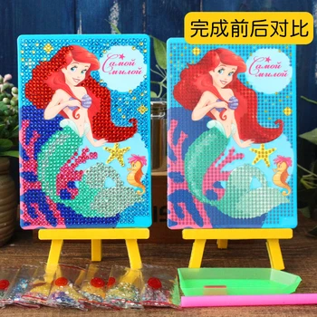 

Princess Diy Diamond Stickers With Holder tools Handmade Crystal Paste Painting Mosaic Puzzle Toys Kids Child Stickers Toy Gift