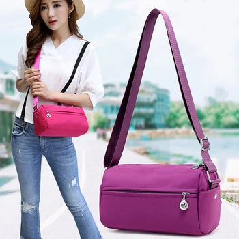

Women Flap Sports Gym Shoulder Bag Simple Design Large Waterproof Nylon Travel Bags 2020 Hot Selling