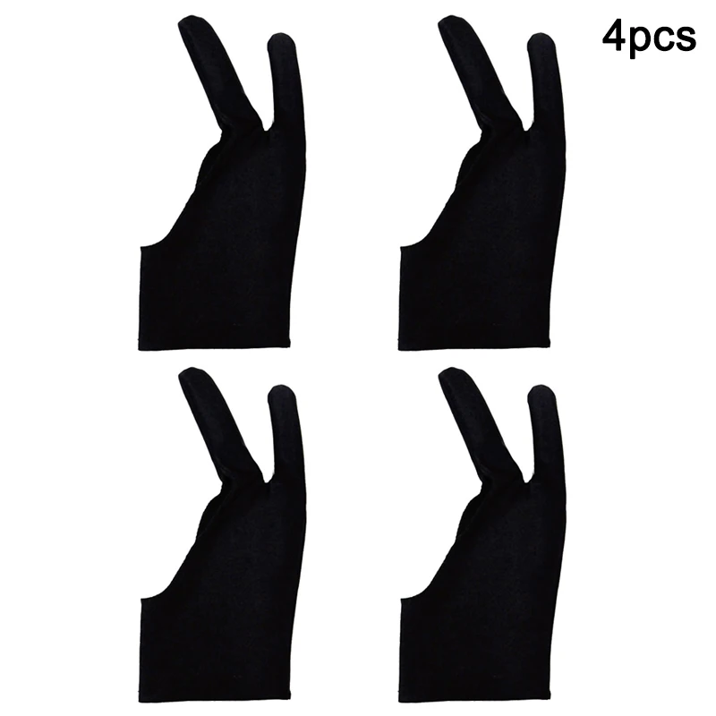 4pcs Мужские перчатки для планшета перчатки художника с 2 пальцами для планшета чертежное масло живопись Привет 888 - Цвет: 4pcs