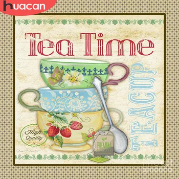 

HUACAN Diamond Painting MosaicTea Cup Full Square 5d Diy Diamond Embroidery Picture Of Rhinestone Home Decoration Wall Art