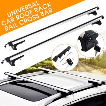 

125cm Universal Aluminum Car Top Roof Waterproof Top Bag Storage Luggage Rack Cross Bar Carrier Adjustable Window