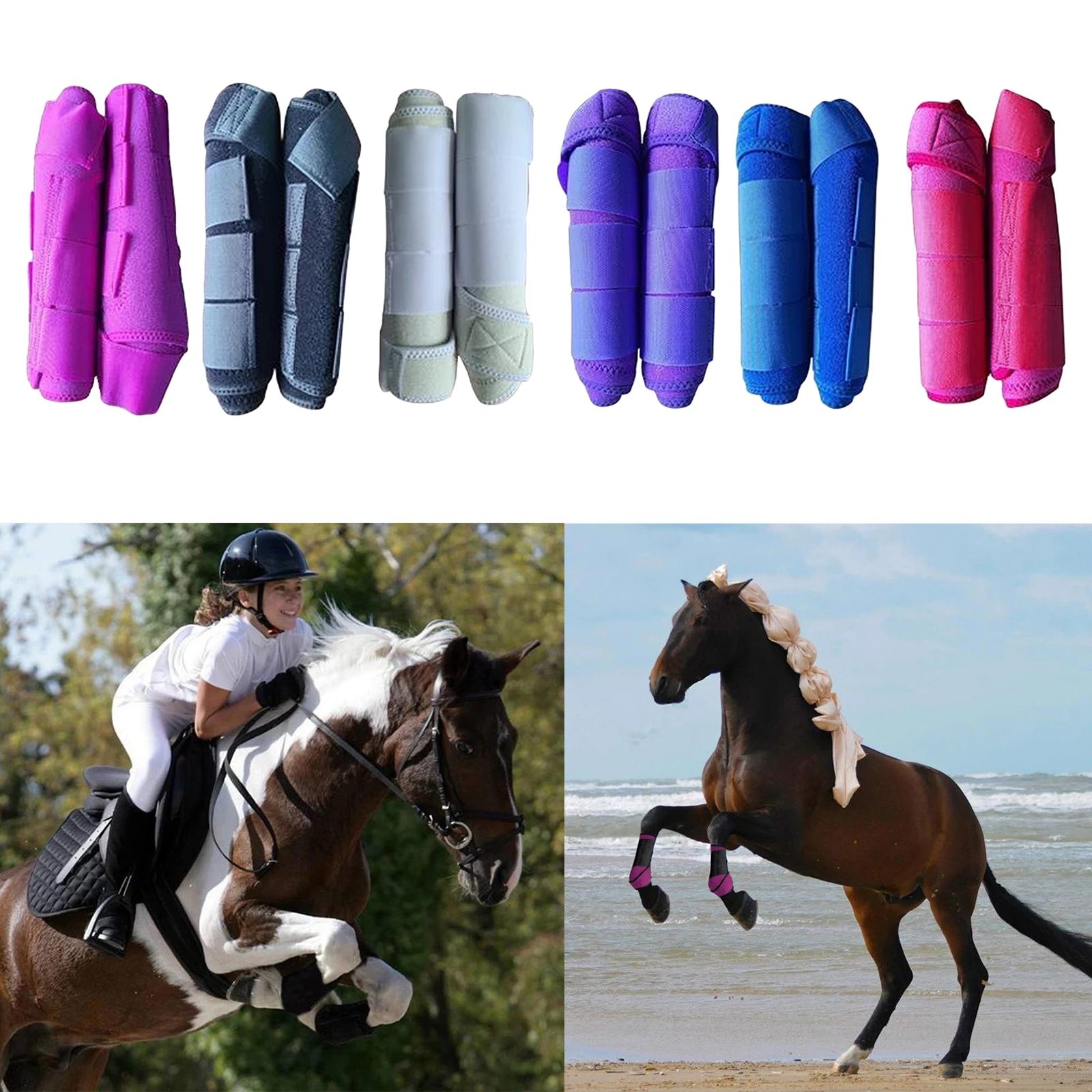 Equine Sport Horse Jumping Tendon Boot Leg Protection Brushing Supports Boot Equestrain Sports Medicine Boots Horse Leg Wraps