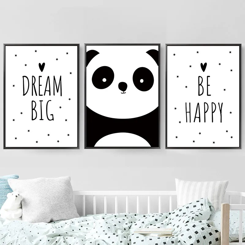 Nordic Cartoon Animal Canvas Poster Print Picture Home Kids Room Wall Art Decor