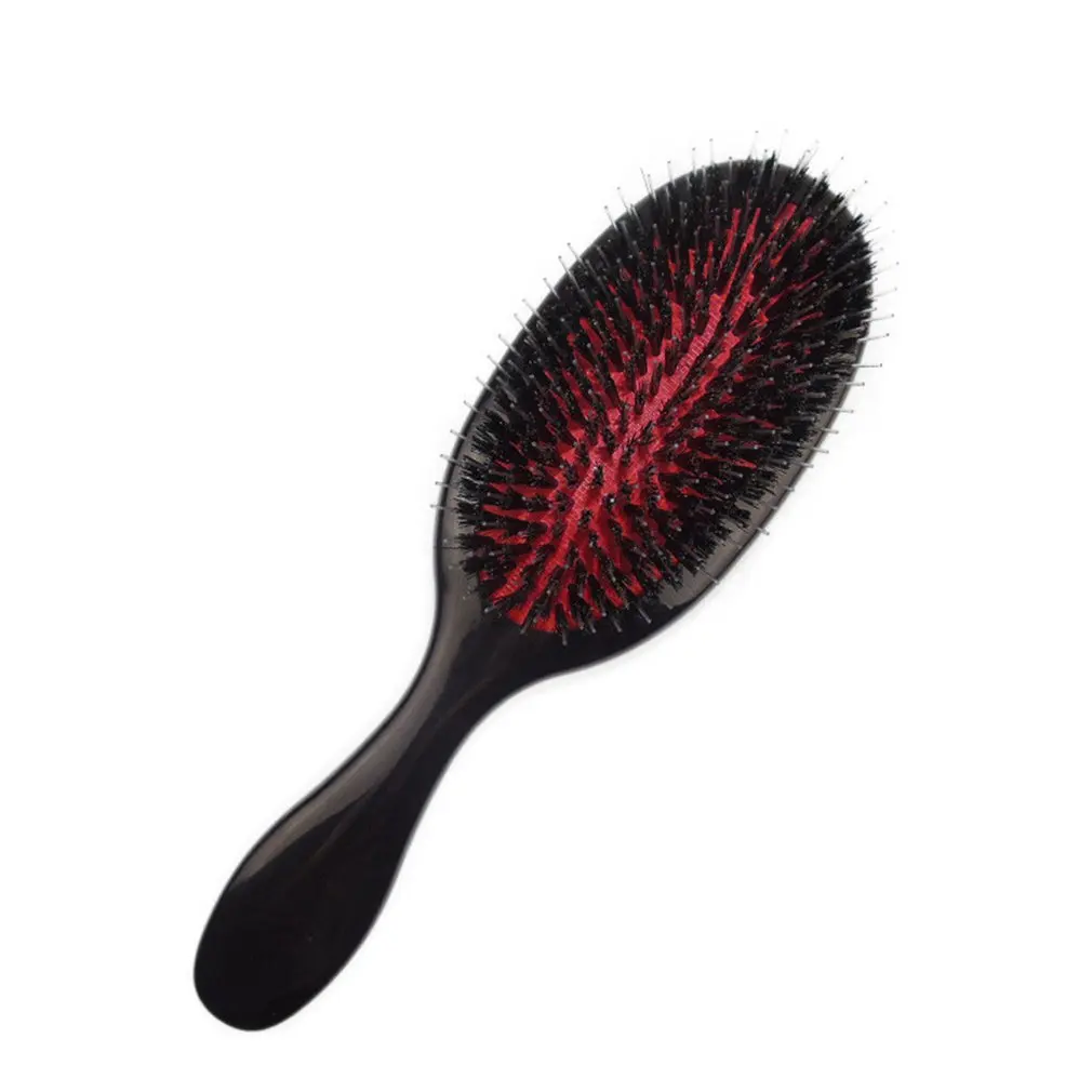 Oval Boar Bristle Nylon Hair Comb Mini Anti-static Hair Scalp Massage Comb Hairbrush Salon Hair Brush Styling Tool
