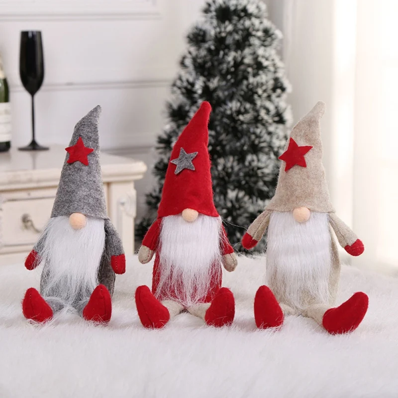 

Handmade Swedish Stuffed Toy Santa Doll Gnome Scandinavian Tomte Nordic Nisse Sockerbit Dwarf Elf Home Ornaments Christmas Santa