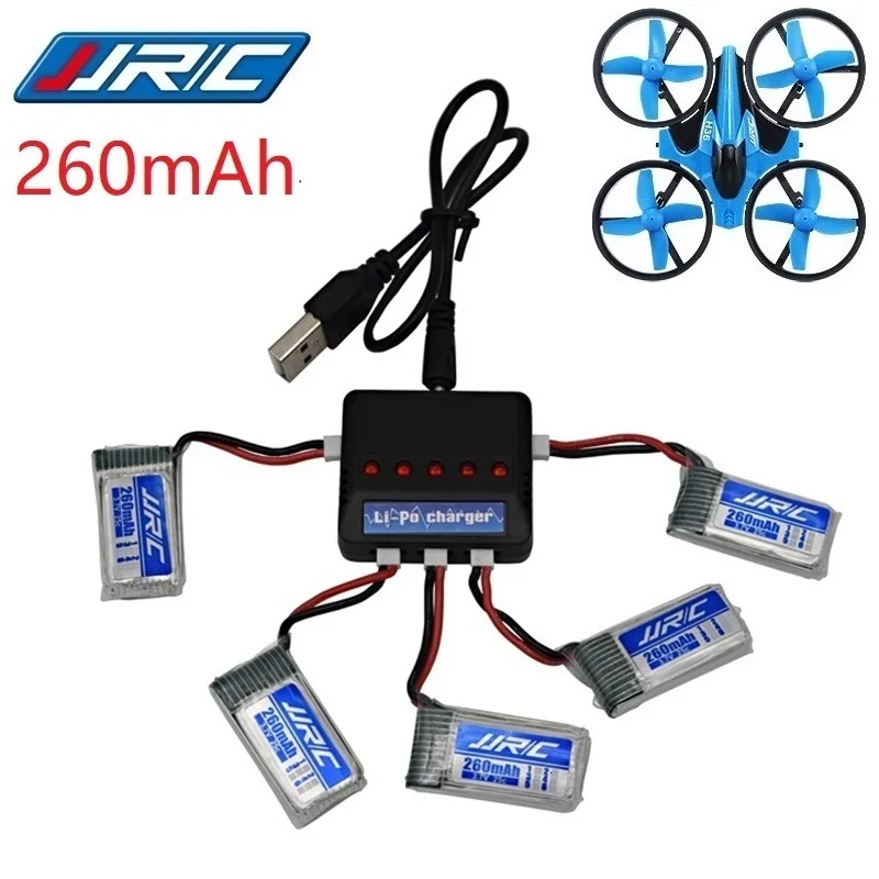 Аккумулятор JJRC H36 3,7 V 260mAh для E010 E011 E012 E013 F36 3,7 v Lipo батарея 6в1 UBS зарядное устройство RC Запчасти для квадрокоптера