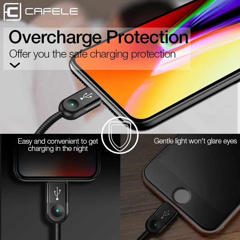 CAFELE USB кабель для iPhone кабель usb type C 3A Быстрая зарядка USB C type-C кабель для зарядки телефона 130 см