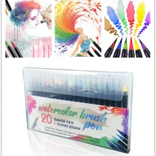 20/48 цветов акварельные кисти ручки художественные маркеры ручки для рисования раскраски манга каллиграфия школьные принадлежности канцелярские принадлежности
