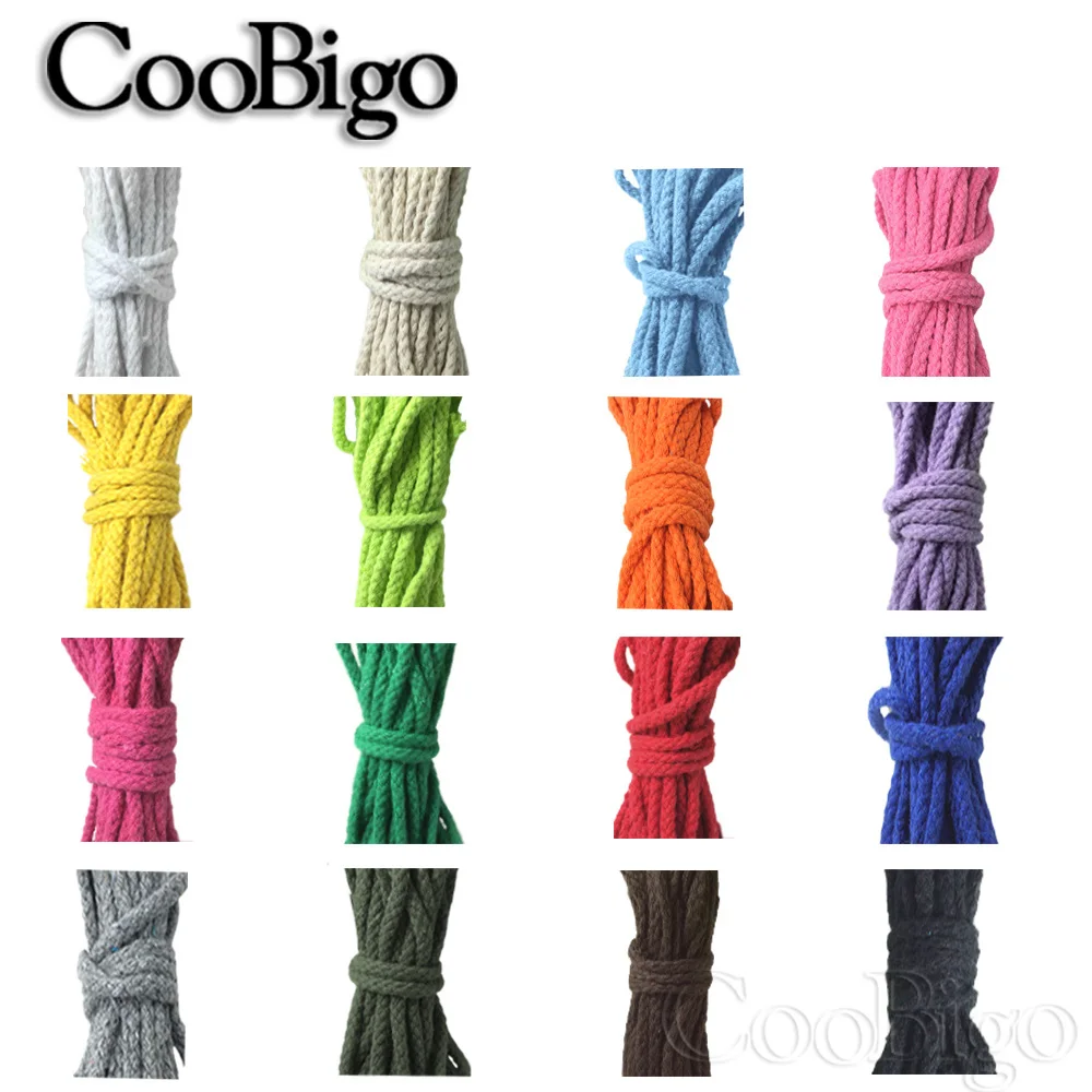 5mm Cotton Rope Weaving Cord Twisted Thread Braided String for Handmade Bag DIY Tapestry Wall Art Decor Macrame Accessory 5Meter cotton rope,macrame cord
