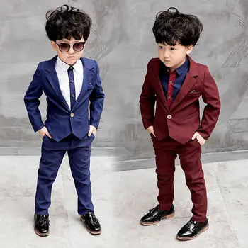 

Kids Toddler Boys Handsome Formal Wedding Jackets Suit Coat+Pants Gentleman suit baby jacket kids jacket