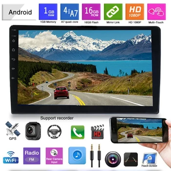 

9 Inch Android 8.1 Quad Core Car Stereo Radio Player HD Press Screen Screen GPS BT OBD Adjustable Navigation