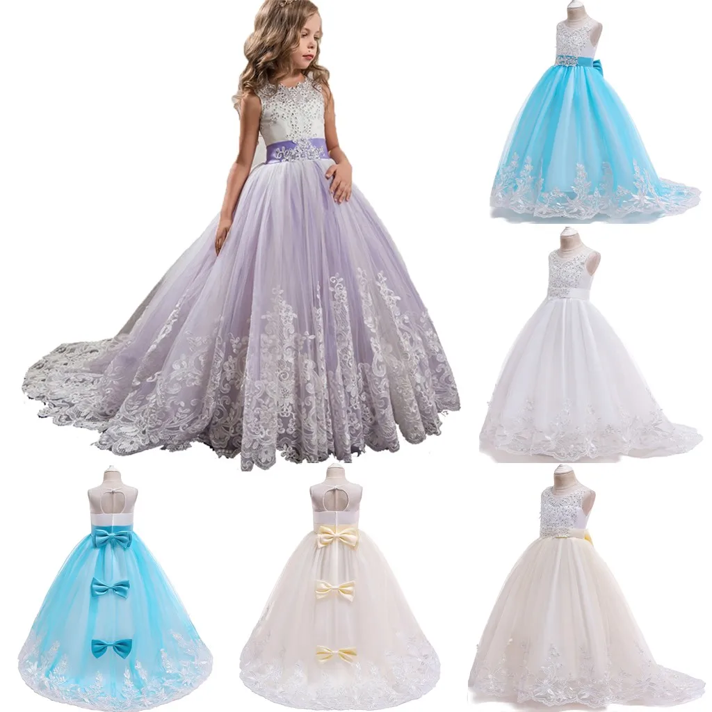 

Teenager Girls Clothing Wear Kids Girls Lace Tulle Tuxedo Princess Pageant Gown Party Wedding Long Dress Christmas Party