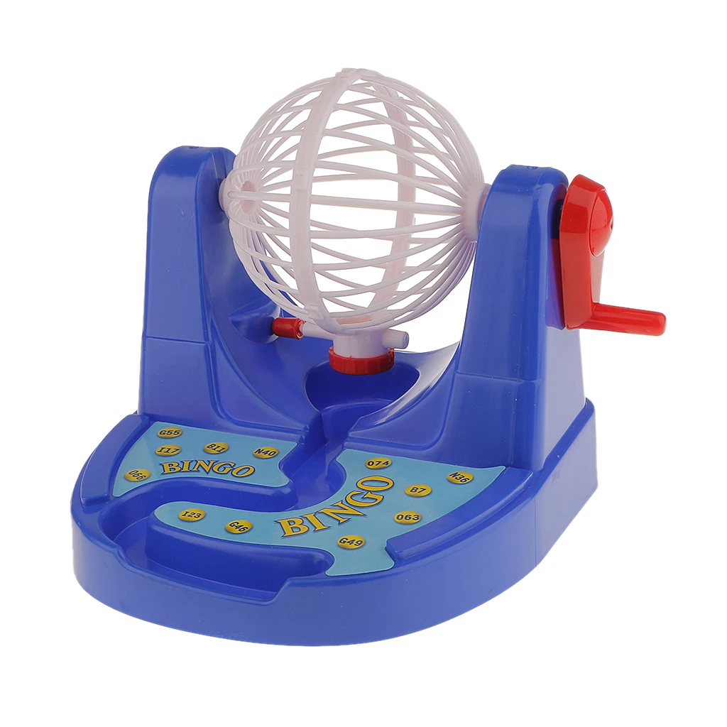 Colorful Compact Bingo Cage Chips Card Set Home Travel Recreation Bingo Game