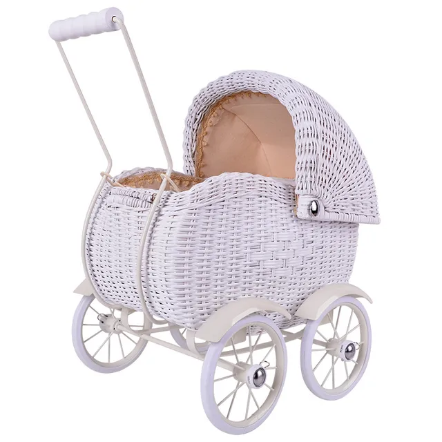 wicker baby doll carriage