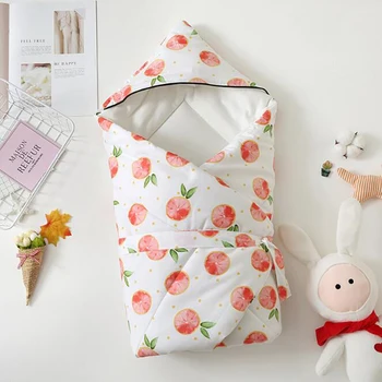 

Newborn Swaddle Blanket wadded Thicken Swaddling Bedding quilt for stroller Blanket Crib Bedding cartoon Printing Autumn winter