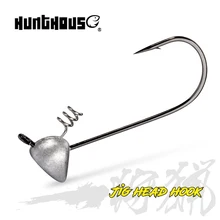 Hunthouse – hameçon de pêche souple, tête de jigging, hameçon plat, accessoires pour leurres, 3.5g 5g 6.5g 