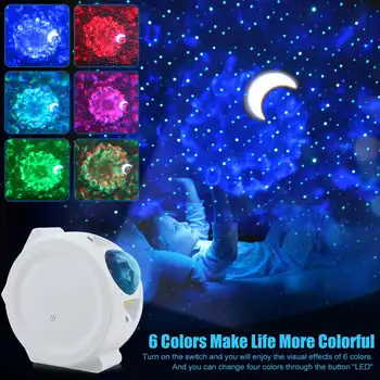 

Colorful Starry Sky Projector Night Light Rotation Starry Moon Night Lamp USB Charging For Birthday Gift Romantic Baby Children