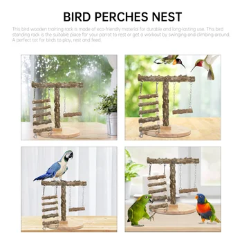 

1Pc Parrot Perch Stand Wooden Useful Climbing Ladder Climbing Stairs Grinding Stick for Parrot