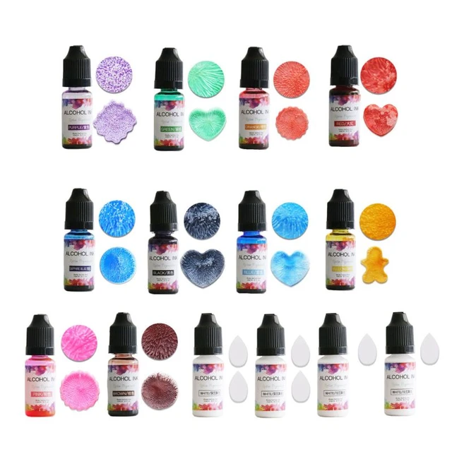 White Ink Set Alcohol-based Ink for Resin Making Concentrated Paint Color  Dye for Resin Art - AliExpress