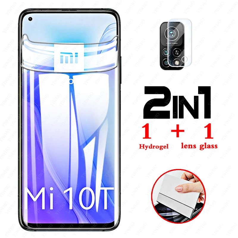2in1 Hydrogel film for xiaomi mi 10t 10 t mi10t 5g screen protector tempered soft glass xiaomi10t xiao xiomi camera lens | Мобильные