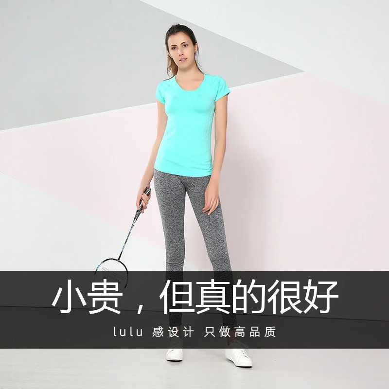 

Yoga Crop Top Women's Short Sleeve Summer Sports Yoga Running Top Top Deportivo Mujer Camisetas