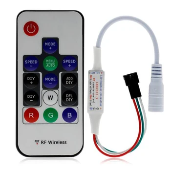 

DC5~24v Mini pixel light controller IR21key DC5-24V Led pixel strip light Controller For IC Strip WS2811 WS2812 WS1903 2048 pixe