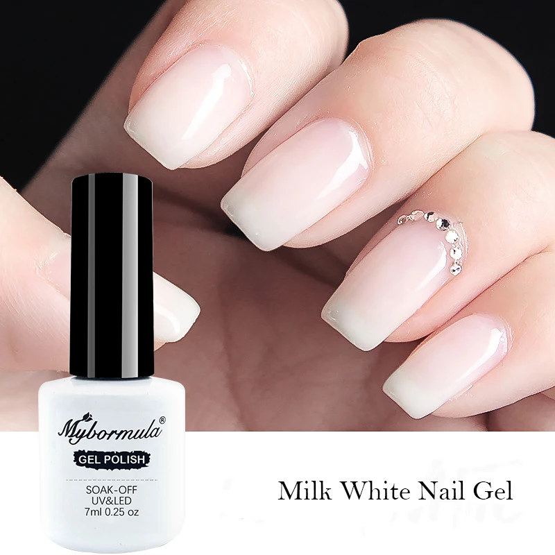  7ml Clear Opal Jelly Gel Polish Nude Milky White Color Gel Nail Lacquer UV Gel Soak Off Semi Perman