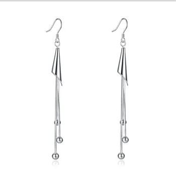 

S925 Sterling Silver Earrings Personality Charm Temperament Female Beautiful Multi-line Elongated Tassel Earrings