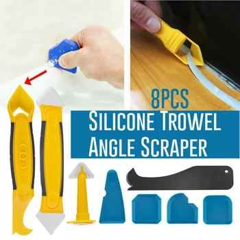 

GTBL 8Pcs Silicone Sealant Tool Caulk Remover Grouting Mastic Finishing Smoothing Kit