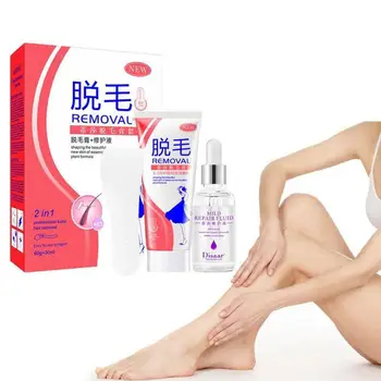 

Hair Removal Cream & Mild Repair Fluid Set Fast Hair Remove Painless Depilatory Cream Nourish Moisturizing Hair Removal Cream