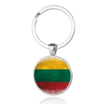 

Republic of Lithuania National Flags Car Keyring Keychain Auto Key Ring Chain Crystal Pendant Automobiles Interior Accessories