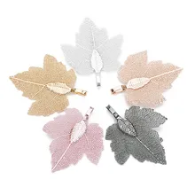 

2Pcs/lot 27*35mm Gold Silver Color Filigree Maple Leaf Pendant Charms For Bracelet Necklace Diy Jewelry Making F7872