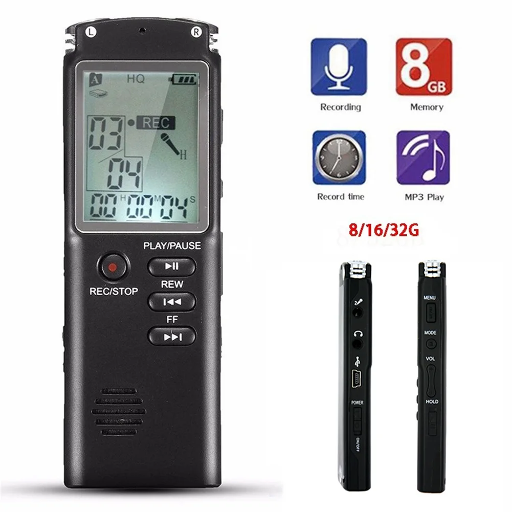 8G/16G/32G recorder перезаряжаемая записывающая ручка ЖК-цифровой аудиомагнитофон записывающий телефон mp3-плеер Встроенный микрофон