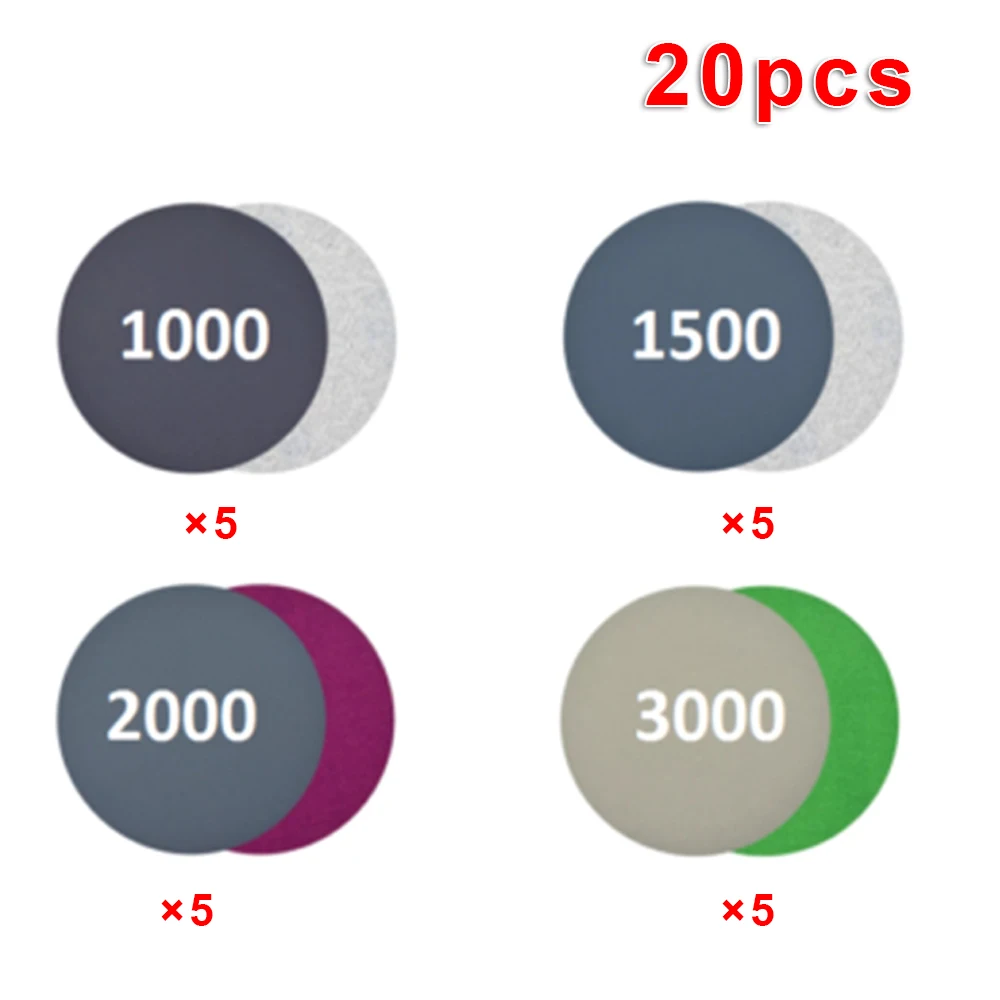 20 шт./компл. 150 мм шкурок шлифовальная машина полировка дисков 1000 1500 2000 3000 крупа