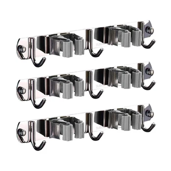 

Wall Mounted Mop Organizer Holder Brush Broom Hanger Storage Rack Kitchen Tool Wall Housekeeper Accessory Hanging Pipe Hooks A30