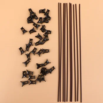 

50Pcs Potted Plant Support Rod Iron Flower Support Frame Single Stem Plants Holder Stand(Grey)