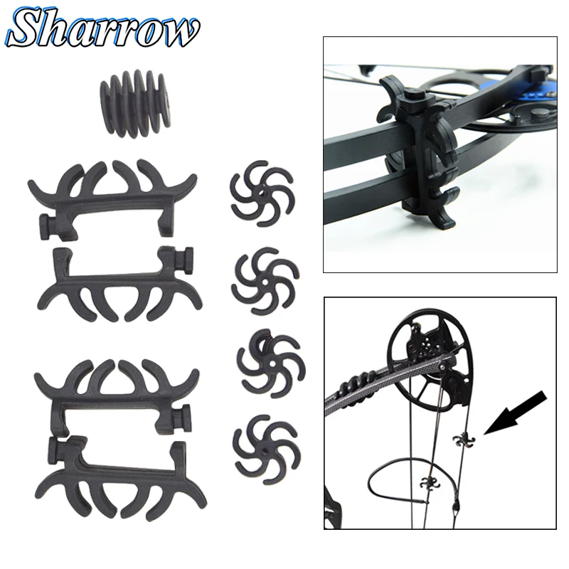 

Compound Bow Limbs Stabilizer,string,String Stop Bracket Stabilizer Set Rubber Damper Silencer for Bow Hunting Archery Shooting