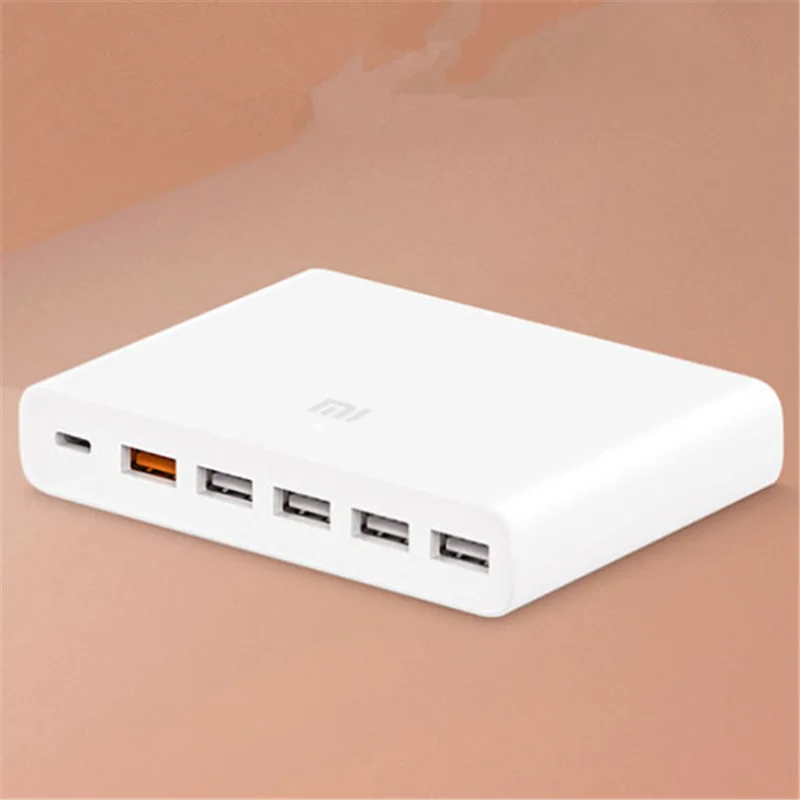Оригинальное быстрое зарядное устройство Xiaomi QC3.0, 110-240 В, 60 Вт, 5 портов USB 1 type-C, выход QC 3,0, USB-C для iphone PAD, смартфона
