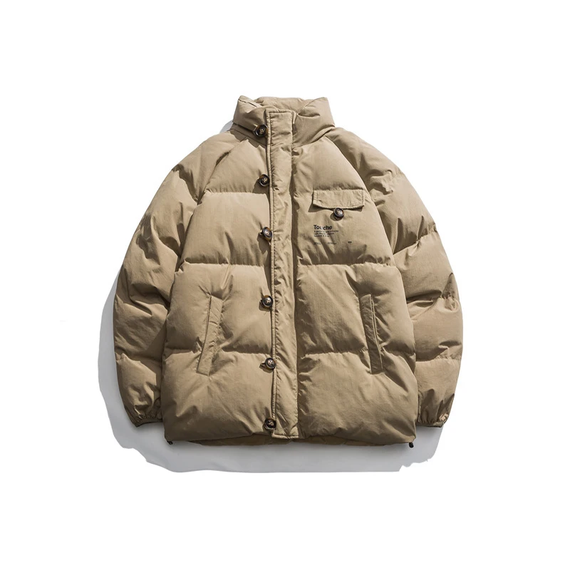 

Japanese Harajuku Turtleneck Winter Padded Parka for Men and Women Urban Streetwear Thick and Warm Bubble Jacket Coat