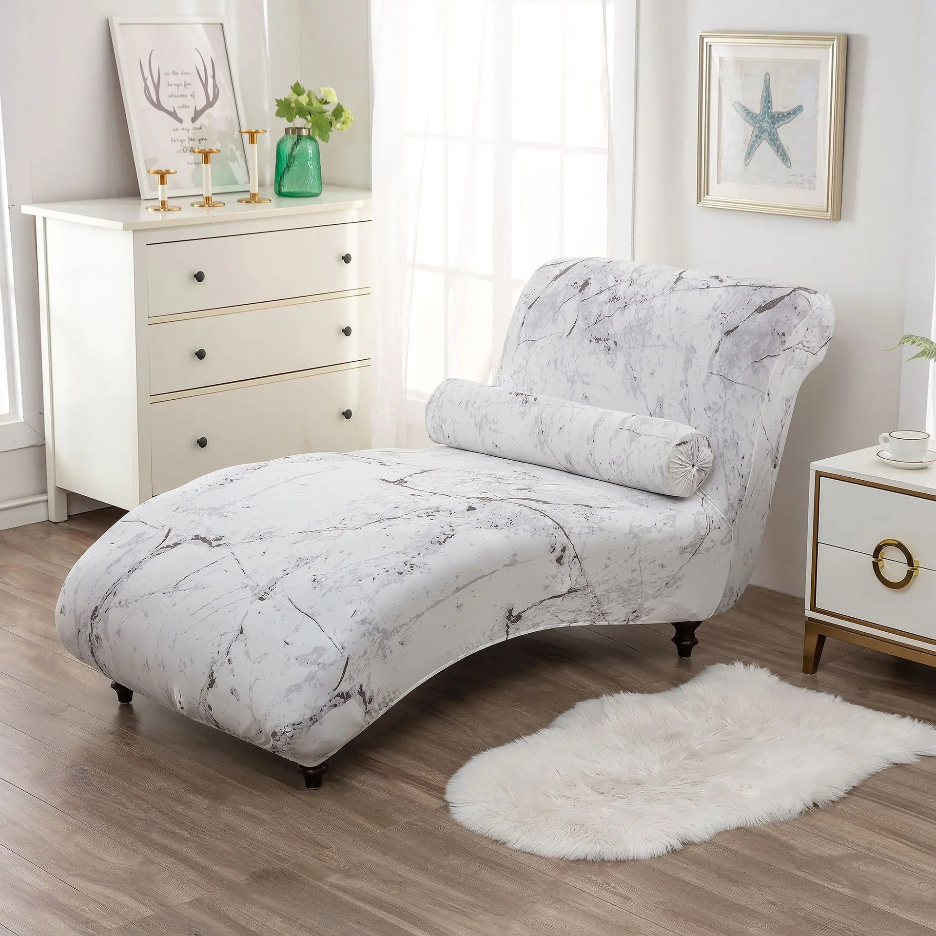 Slipcover XYDHQS Armless Chaise Slipcovers Stretch, Printed