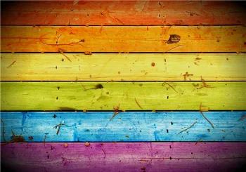 

SHENGYONGBAO Vinyl Backdrops for Photography Colorful Wood Planks theme Photo Studio Background DRS2-55