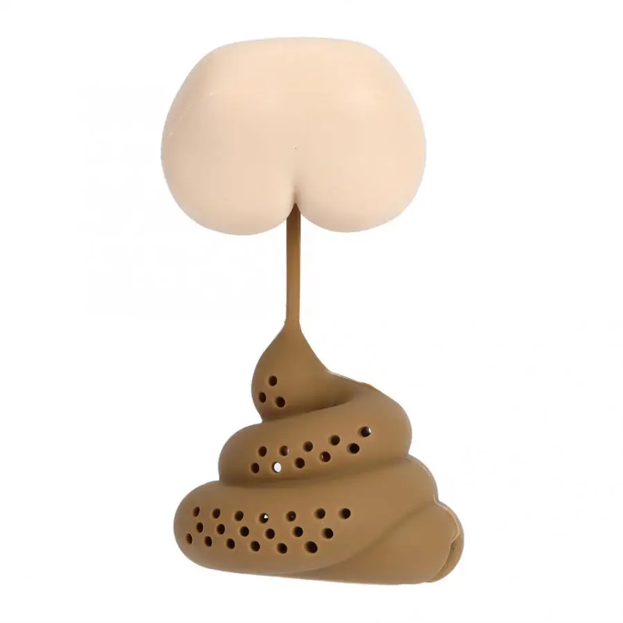 

Portable Reusable Silicone Tea Infuser Creative Poop Shaped Funny Herbal Tea Bag Coffee Filter Diffuser Strainer Tea Accessories